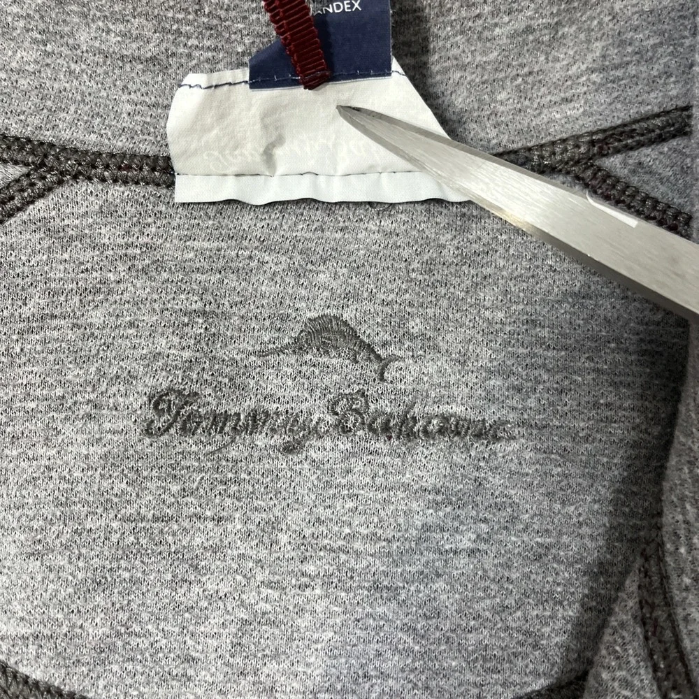 Tommy Bahama Reversible 1/4 Zip Sweater Mens 2XL Flipshore Maroon Gray Pullover